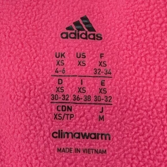 Adidas Women Bright Neon Pink Climawarm Drawstring Hoodie Sweater Sweatshirt XS - Picture 9 of 11